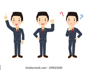 Businessman of various expressions