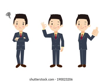 Businessman of various expressions