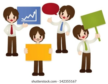 Businessman in various pose - Vector file EPS10