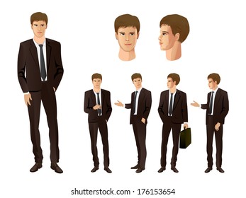 Businessman in various poses