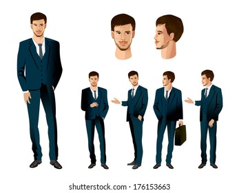 Businessman in various poses