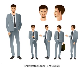 Businessman in various poses