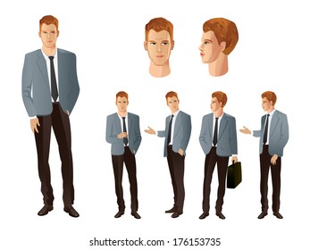 Businessman in various poses