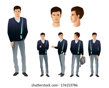 Empresário em várias poses