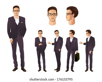 Businessman in various poses