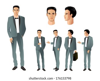 Businessman in various poses