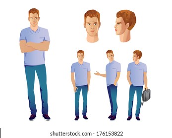 Businessman in various poses