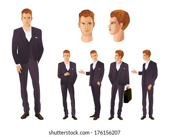 Businessman in various poses