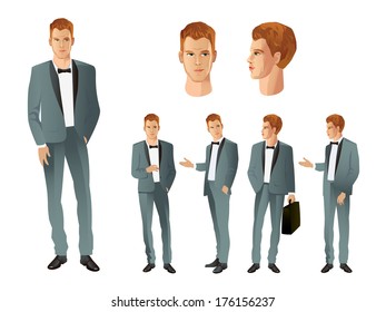Businessman in various poses