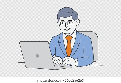 Businessman vector art Illustration Isolated on transparent background