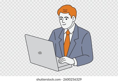 Businessman vector art Illustration Isolated on transparent background