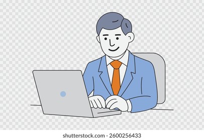 Businessman vector art Illustration Isolated on transparent background