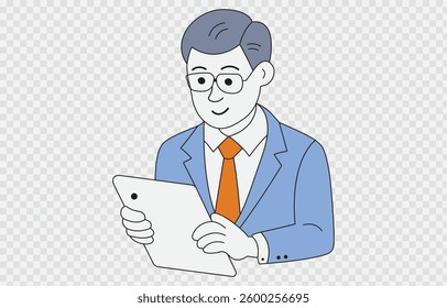 Businessman vector art Illustration Isolated on transparent background