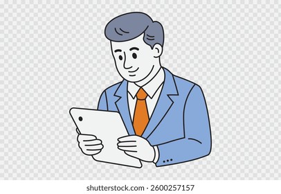 Businessman vector art Illustration Isolated on transparent background