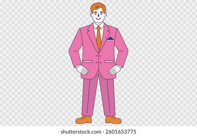 Businessman vector art Illustration Isolated on transparent background