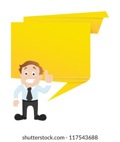 Businessman Vector with Banner