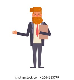 Businessman Vector. Cartoon. Isolated art on white background. Flat
