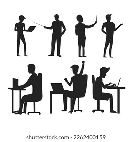 businessman vector collection in flat style with different styles and shapes, flat businessman vector isolated on white background