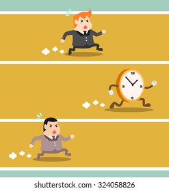 Businessman vector competition with time and competitor
