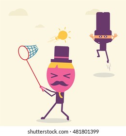 Businessman vector creative thinking grab Business concept idea