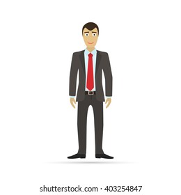 Businessman. Vector flat design illustration isolated on white background.