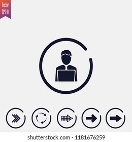 businessman vector icon. arrow icons