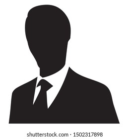 Businessman vector icon A complete black symbol illustration on a white background