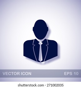 Businessman vector icon - dark blue illustration with blue shadow