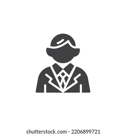 Businessman vector icon. filled flat sign for mobile concept and web design. Business person glyph icon. Symbol, logo illustration. Vector graphics