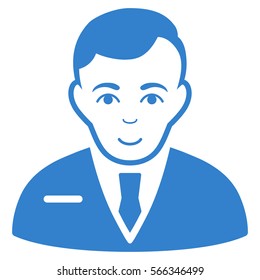 Businessman vector icon. Flat cobalt symbol. Pictogram is isolated on a white background. Designed for web and software interfaces.