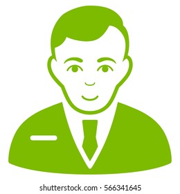 Businessman vector icon. Flat eco green symbol. Pictogram is isolated on a white background. Designed for web and software interfaces.