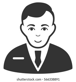 Businessman vector icon. Flat gray symbol. Pictogram is isolated on a white background. Designed for web and software interfaces.