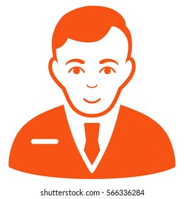 Businessman vector icon. Flat orange symbol. Pictogram is isolated on a white background. Designed for web and software interfaces.