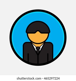Businessman. Vector icon. Flat style