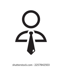 Businessman vector icon. Gentleman flat sign design. Boss icon pictogram. Manager flat symbol. Man in suit with tie icon.