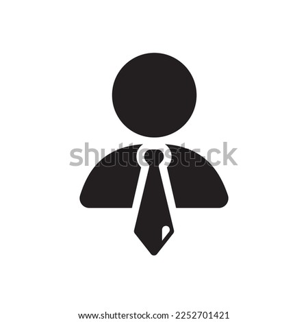 Businessman vector icon. Gentleman flat sign design. Boss icon pictogram. Manager flat symbol. Man in suit with tie icon.