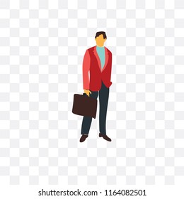 Businessman vector icon isolated on transparent background, Businessman logo concept