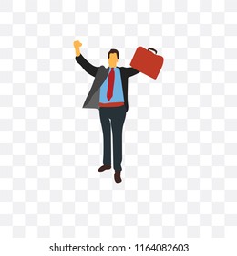 Businessman vector icon isolated on transparent background, Businessman logo concept