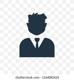 Businessman vector icon isolated on transparent background, Businessman logo concept
