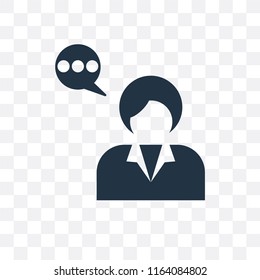 Businessman vector icon isolated on transparent background, Businessman logo concept