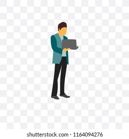 Businessman vector icon isolated on transparent background, Businessman logo concept