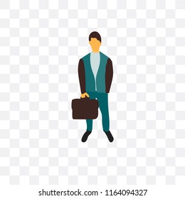 Businessman vector icon isolated on transparent background, Businessman logo concept