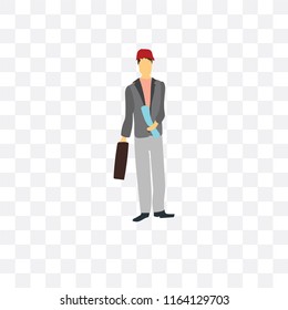 Businessman vector icon isolated on transparent background, Businessman logo concept