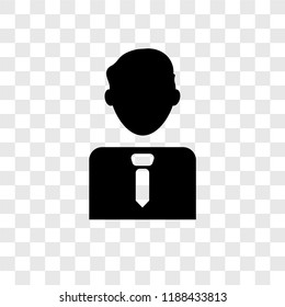Businessman vector icon isolated on transparent background, Businessman transparency logo concept
