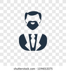 Businessman vector icon isolated on transparent background, Businessman transparency logo 