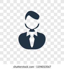 Businessman vector icon isolated on transparent background, Businessman transparency logo concept