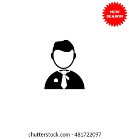 Businessman vector icon isolated on white background.