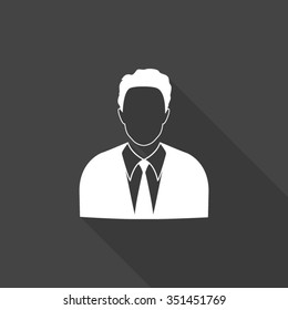 businessman vector icon with long shadow