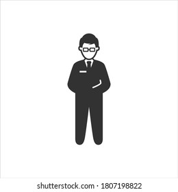 Businessman vector icon on white background