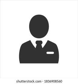 Businessman vector icon on white background